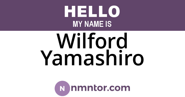 Wilford Yamashiro