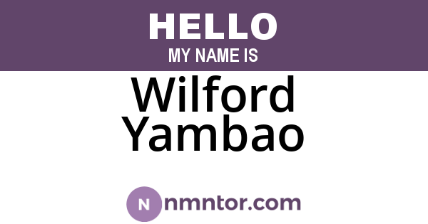 Wilford Yambao