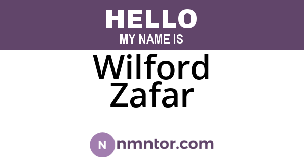 Wilford Zafar