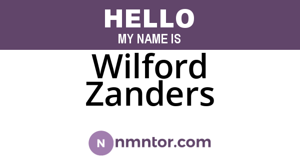 Wilford Zanders