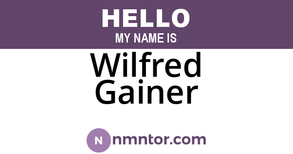 Wilfred Gainer