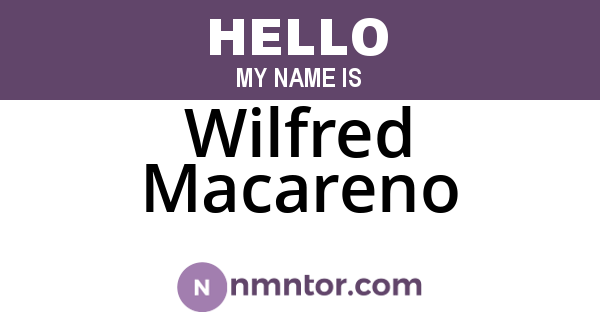 Wilfred Macareno