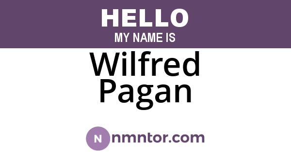 Wilfred Pagan