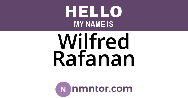Wilfred Rafanan