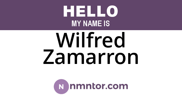 Wilfred Zamarron