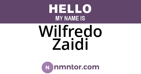 Wilfredo Zaidi