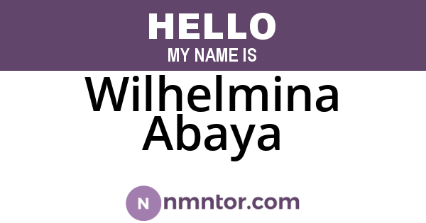 Wilhelmina Abaya