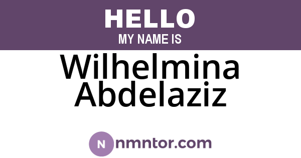 Wilhelmina Abdelaziz