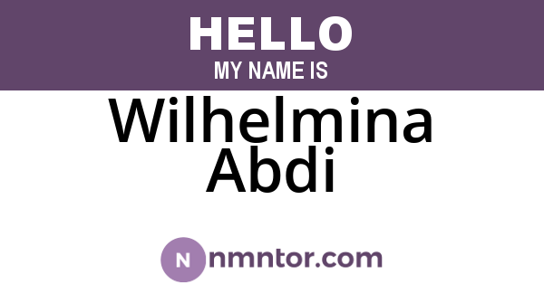 Wilhelmina Abdi