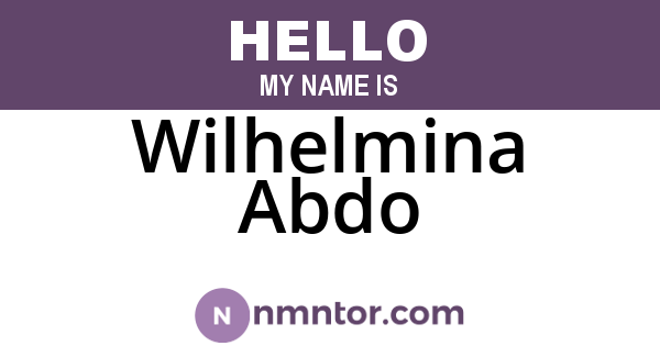 Wilhelmina Abdo