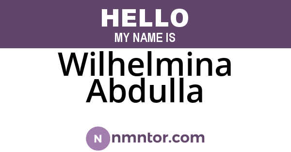 Wilhelmina Abdulla