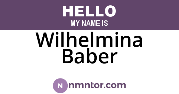Wilhelmina Baber