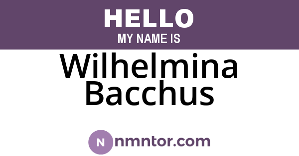 Wilhelmina Bacchus