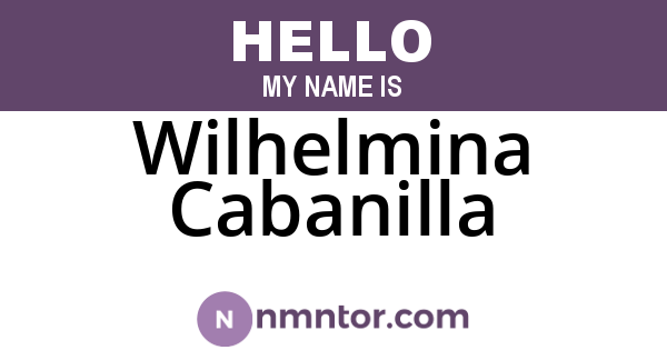 Wilhelmina Cabanilla