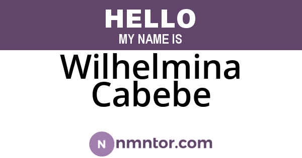 Wilhelmina Cabebe