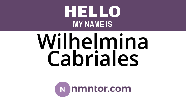 Wilhelmina Cabriales