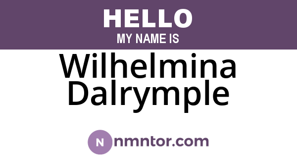 Wilhelmina Dalrymple