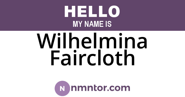 Wilhelmina Faircloth