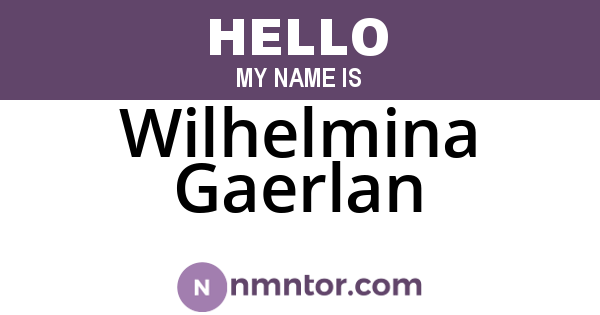 Wilhelmina Gaerlan