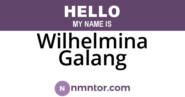 Wilhelmina Galang