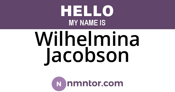 Wilhelmina Jacobson