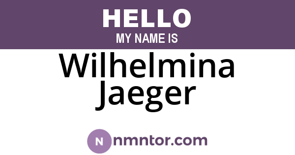 Wilhelmina Jaeger