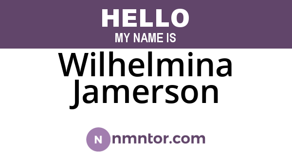 Wilhelmina Jamerson