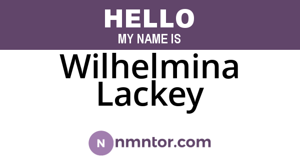 Wilhelmina Lackey