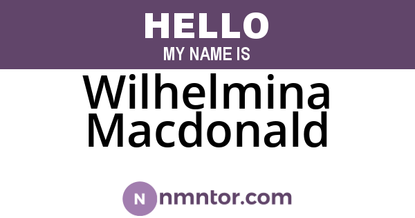 Wilhelmina Macdonald
