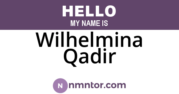 Wilhelmina Qadir