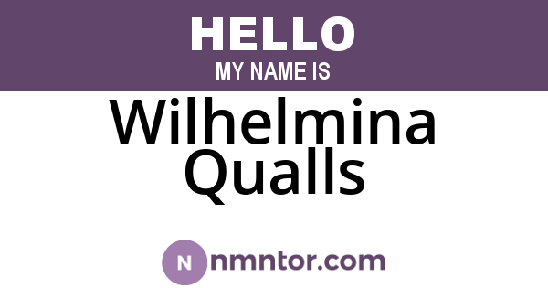 Wilhelmina Qualls