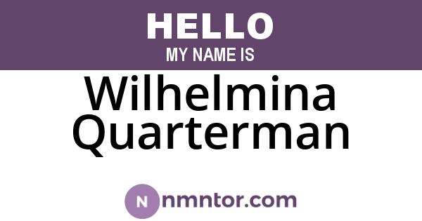 Wilhelmina Quarterman