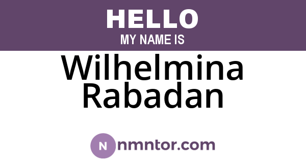 Wilhelmina Rabadan