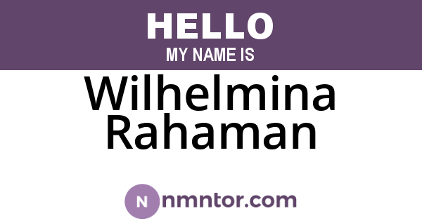 Wilhelmina Rahaman