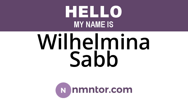 Wilhelmina Sabb