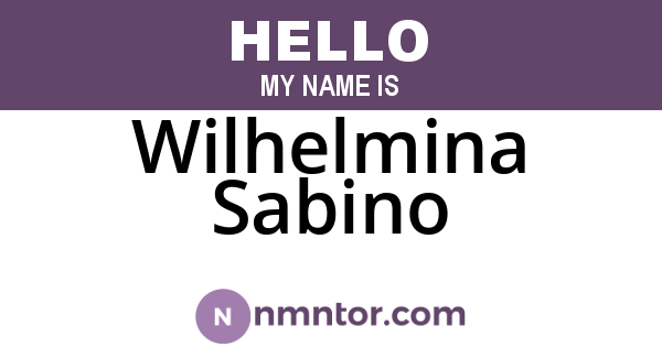 Wilhelmina Sabino