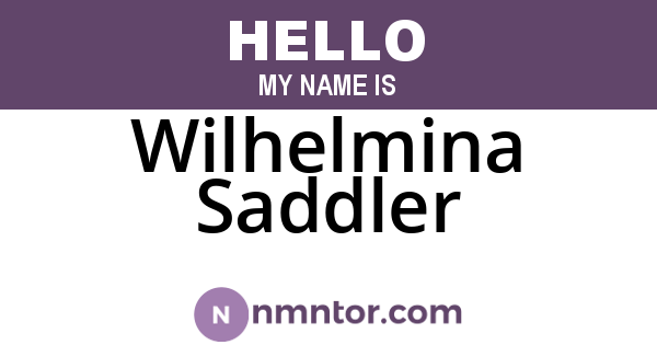 Wilhelmina Saddler