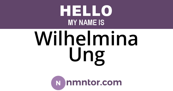 Wilhelmina Ung