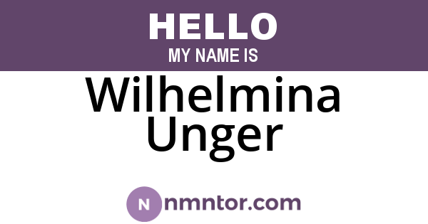 Wilhelmina Unger