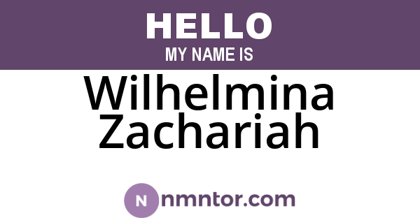 Wilhelmina Zachariah