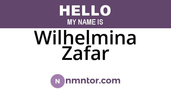 Wilhelmina Zafar