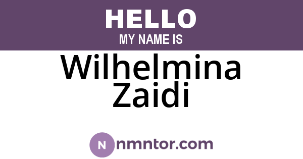 Wilhelmina Zaidi