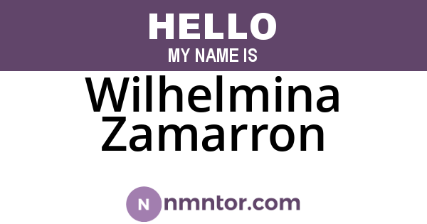 Wilhelmina Zamarron
