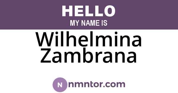 Wilhelmina Zambrana