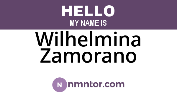 Wilhelmina Zamorano