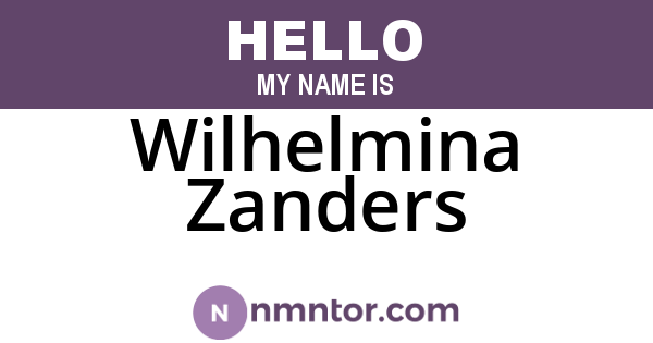 Wilhelmina Zanders