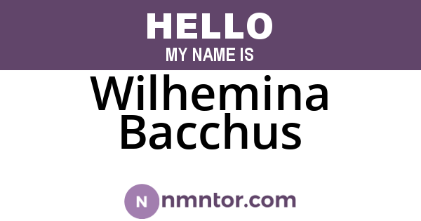 Wilhemina Bacchus