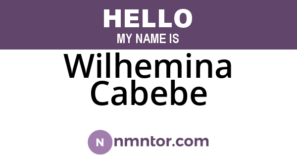 Wilhemina Cabebe