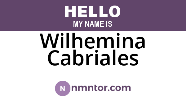 Wilhemina Cabriales