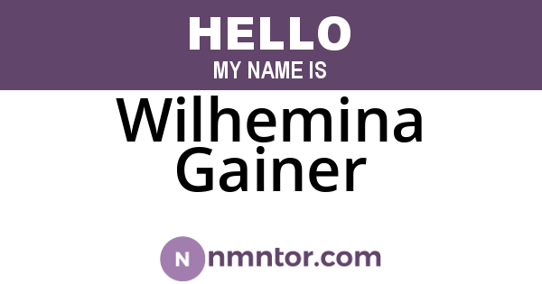 Wilhemina Gainer